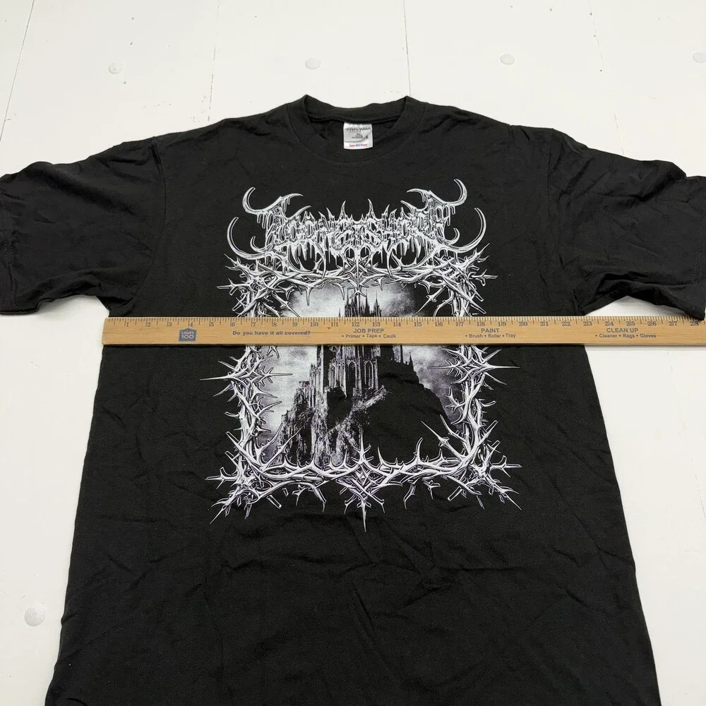 Shaka Wear Shirt Mens XL Black Gothic Castle Graphic Tee Heavyweight Metal Band
